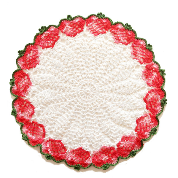 Cubre Bandeja Crochet - Fresas